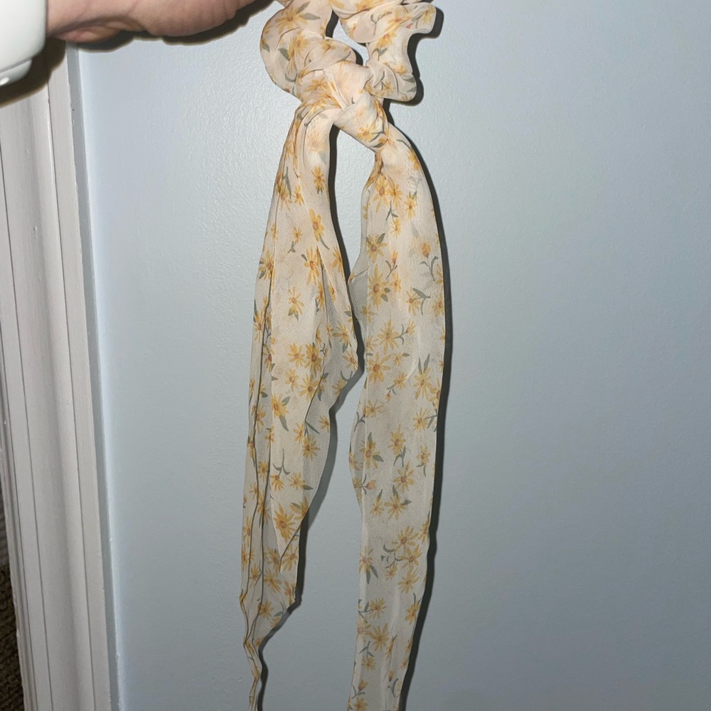 Floral Hair Scrunchie with Tails